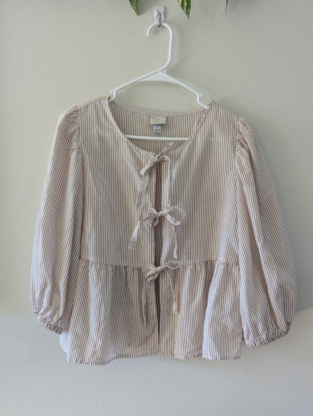 Tie Front Peplum Blouse